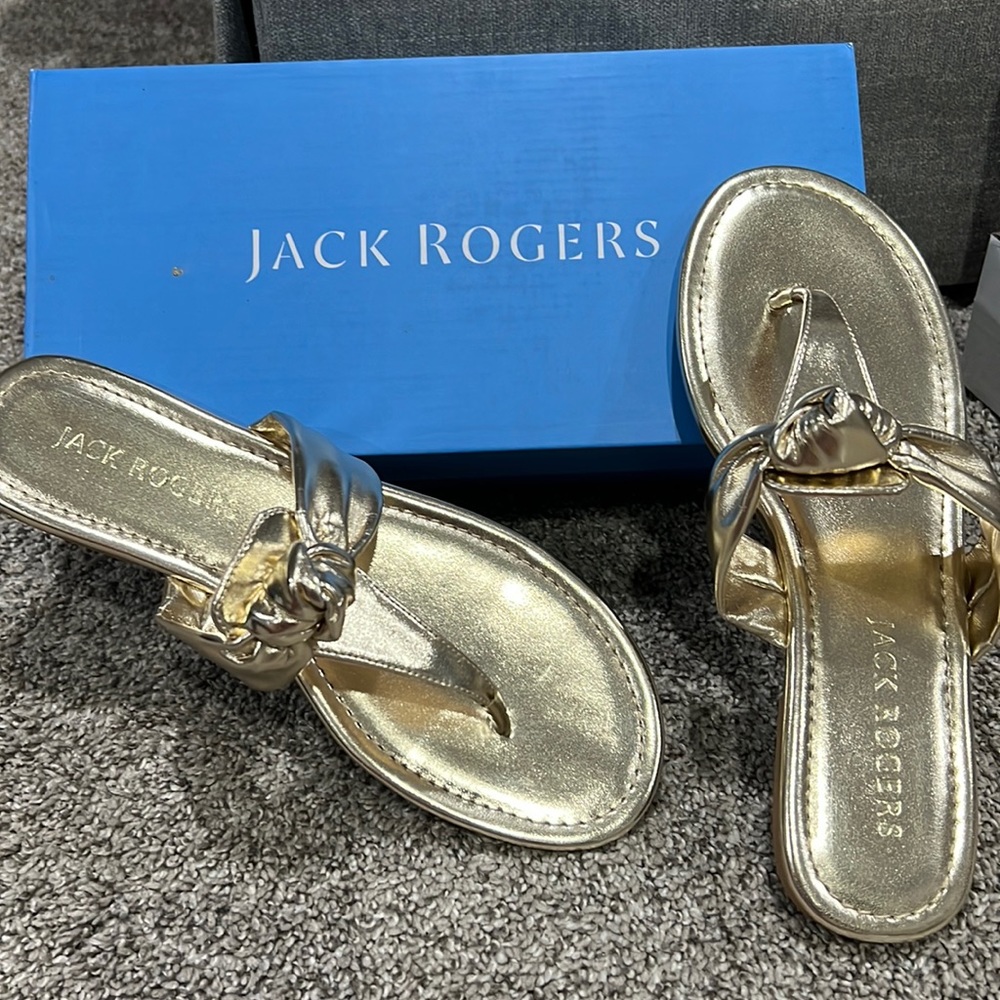 Jack Rogers gold sandal